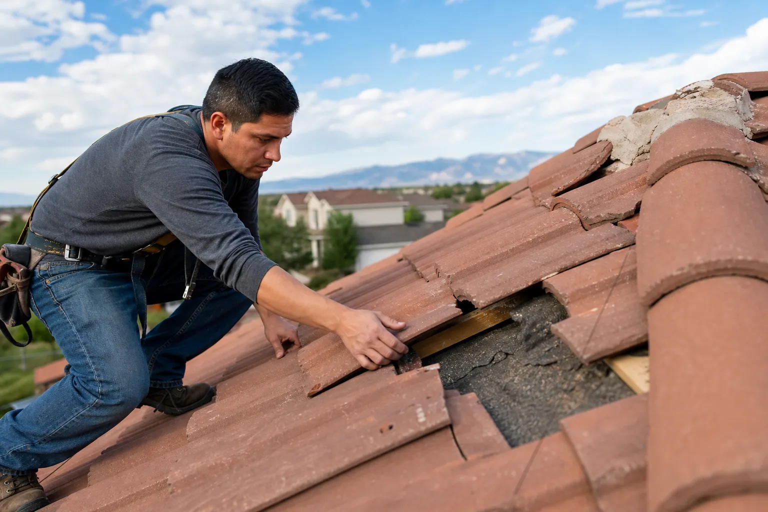 Tile roof leak