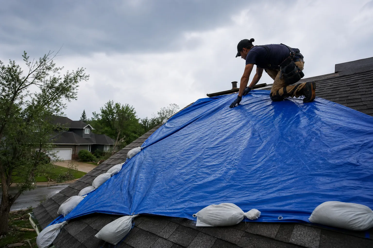 Emergency tarping