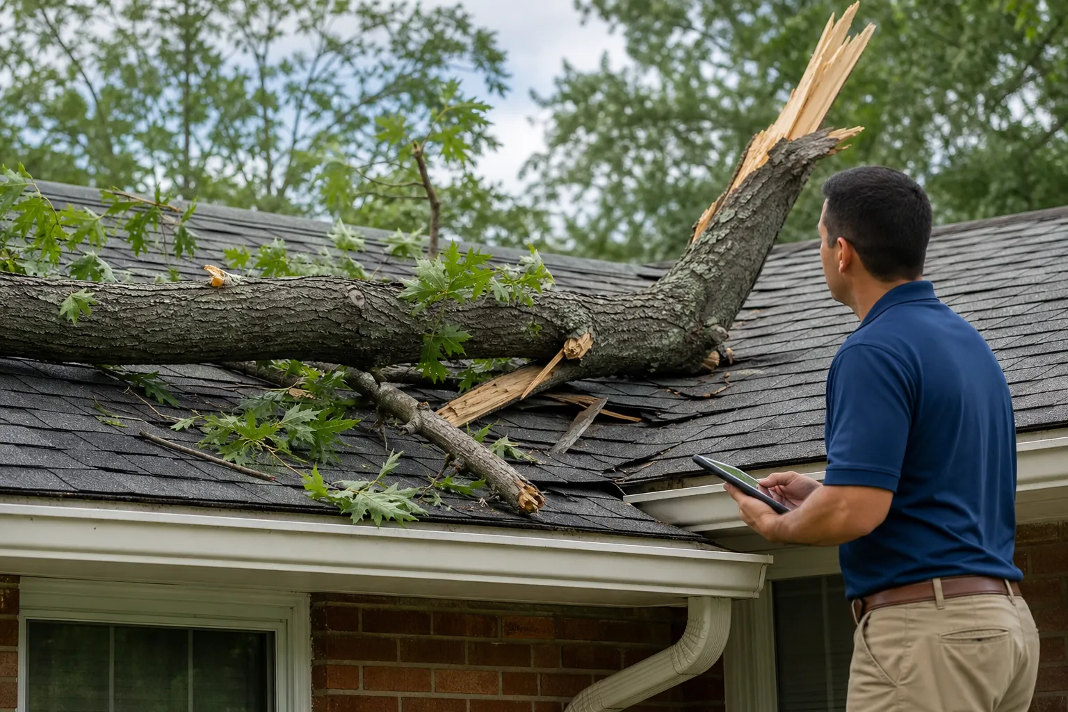 Storm debris damage repair