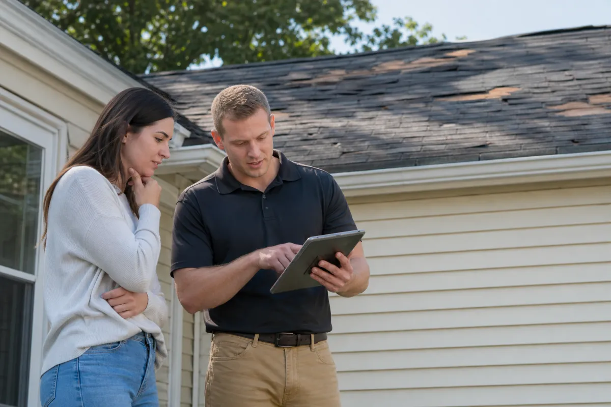 Storm roofing with clear scope upfront