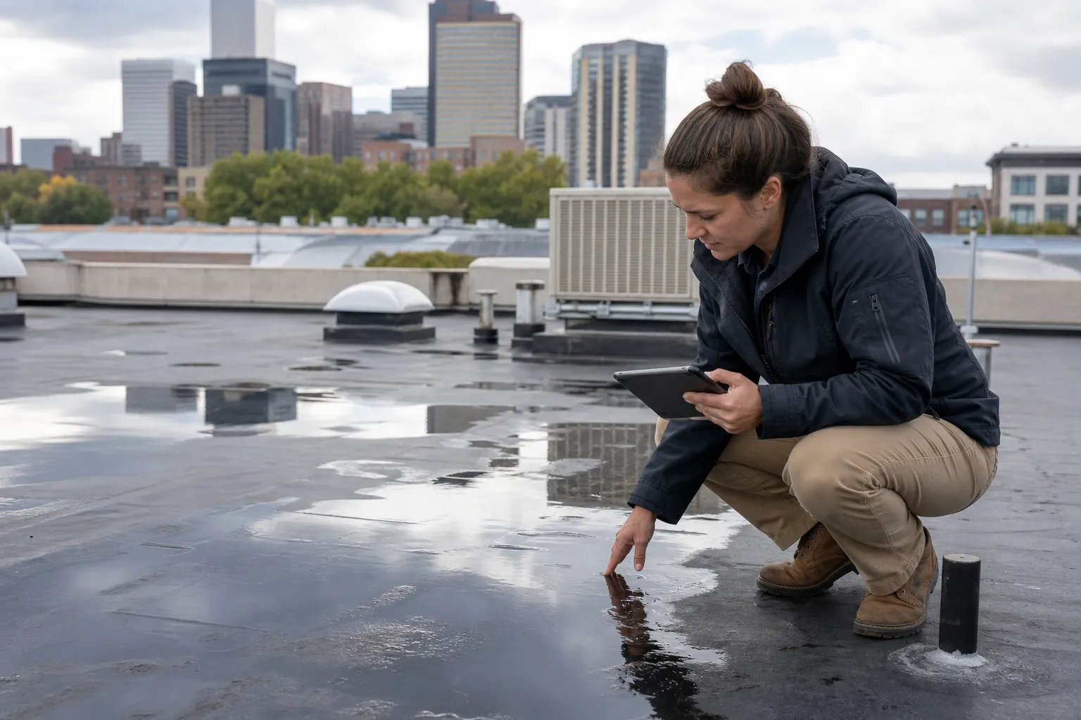 Stop water from sitting on your flat roof