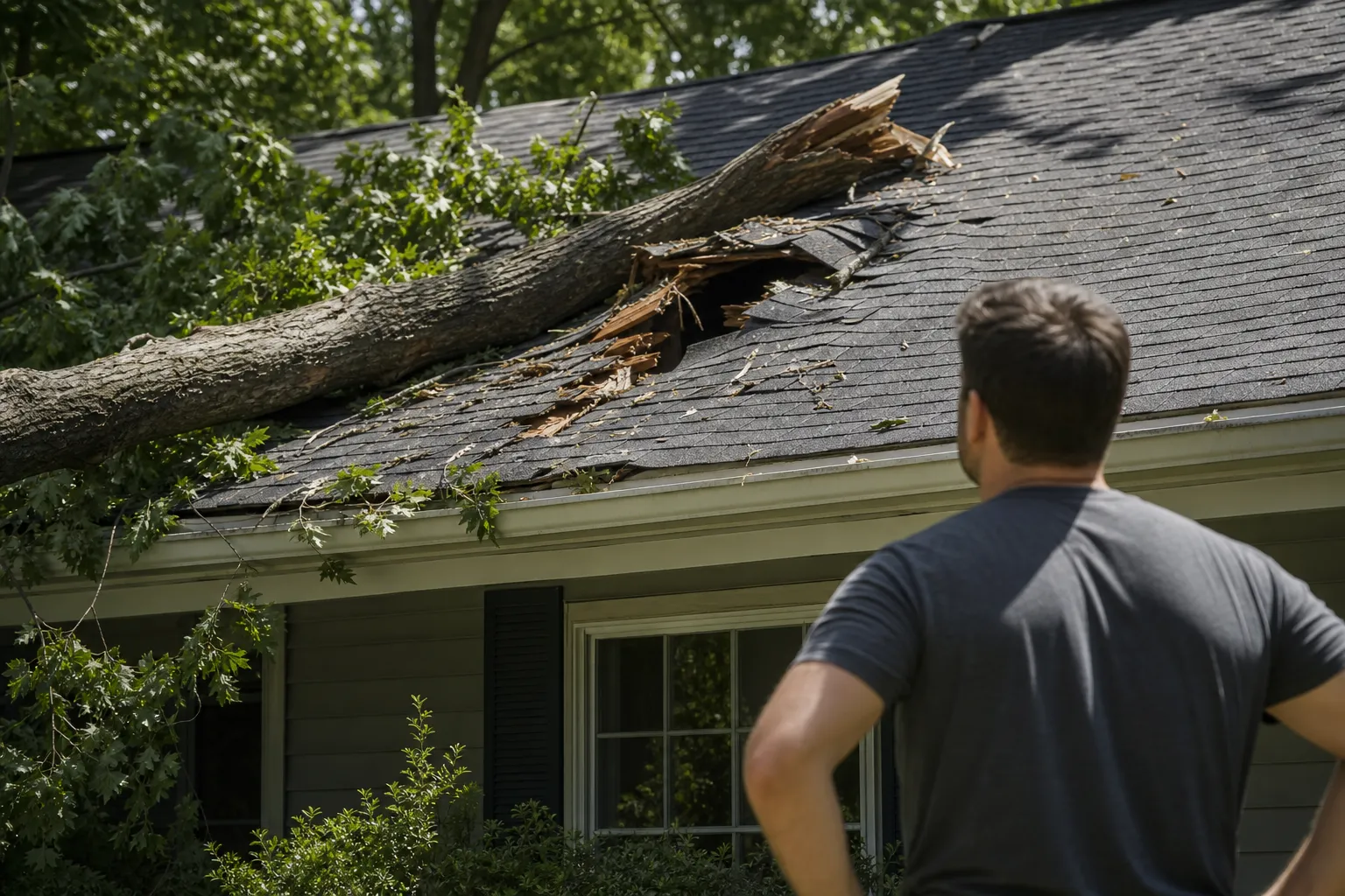 When a tree limb hits your roof