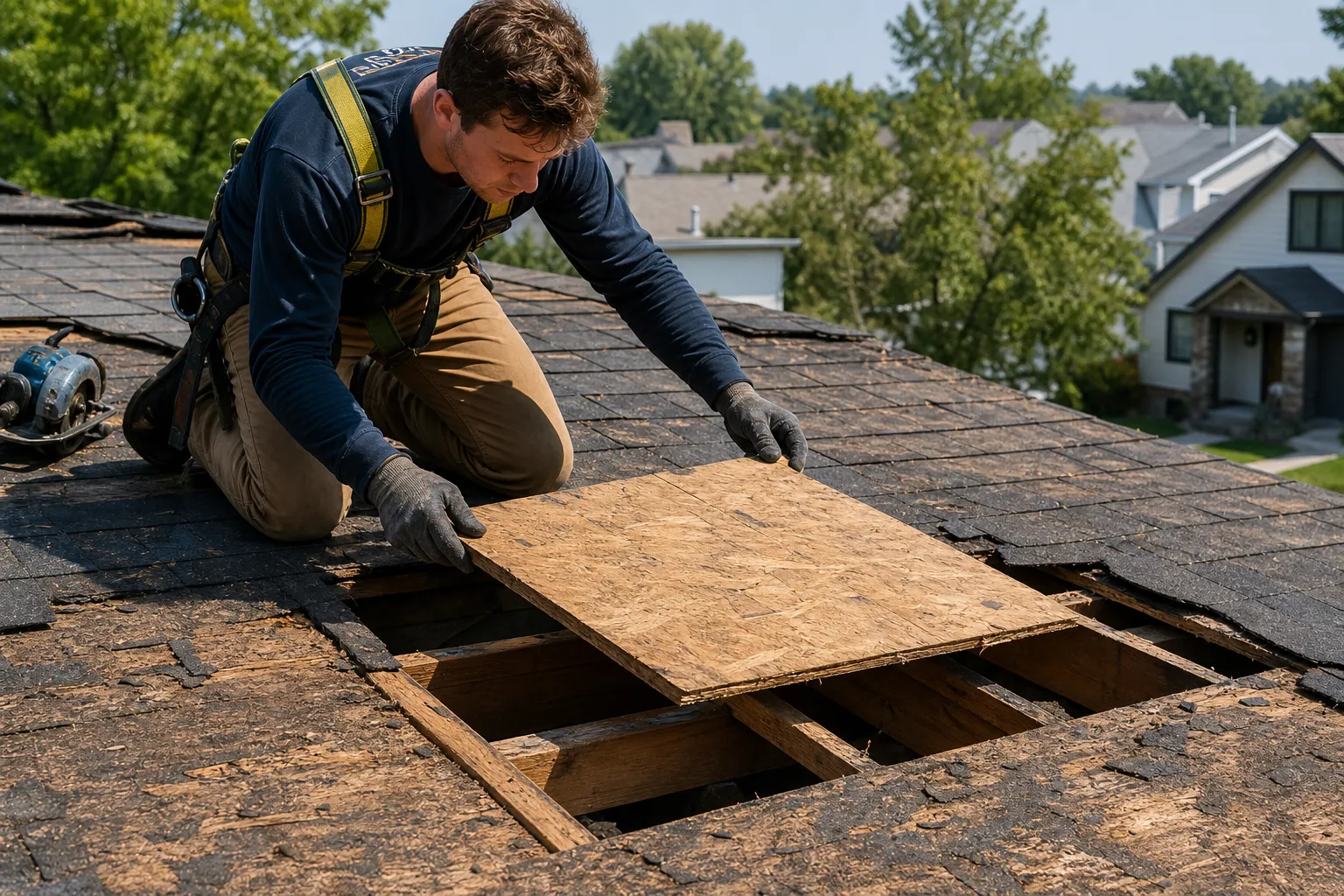 Fix soft, damaged roof decking