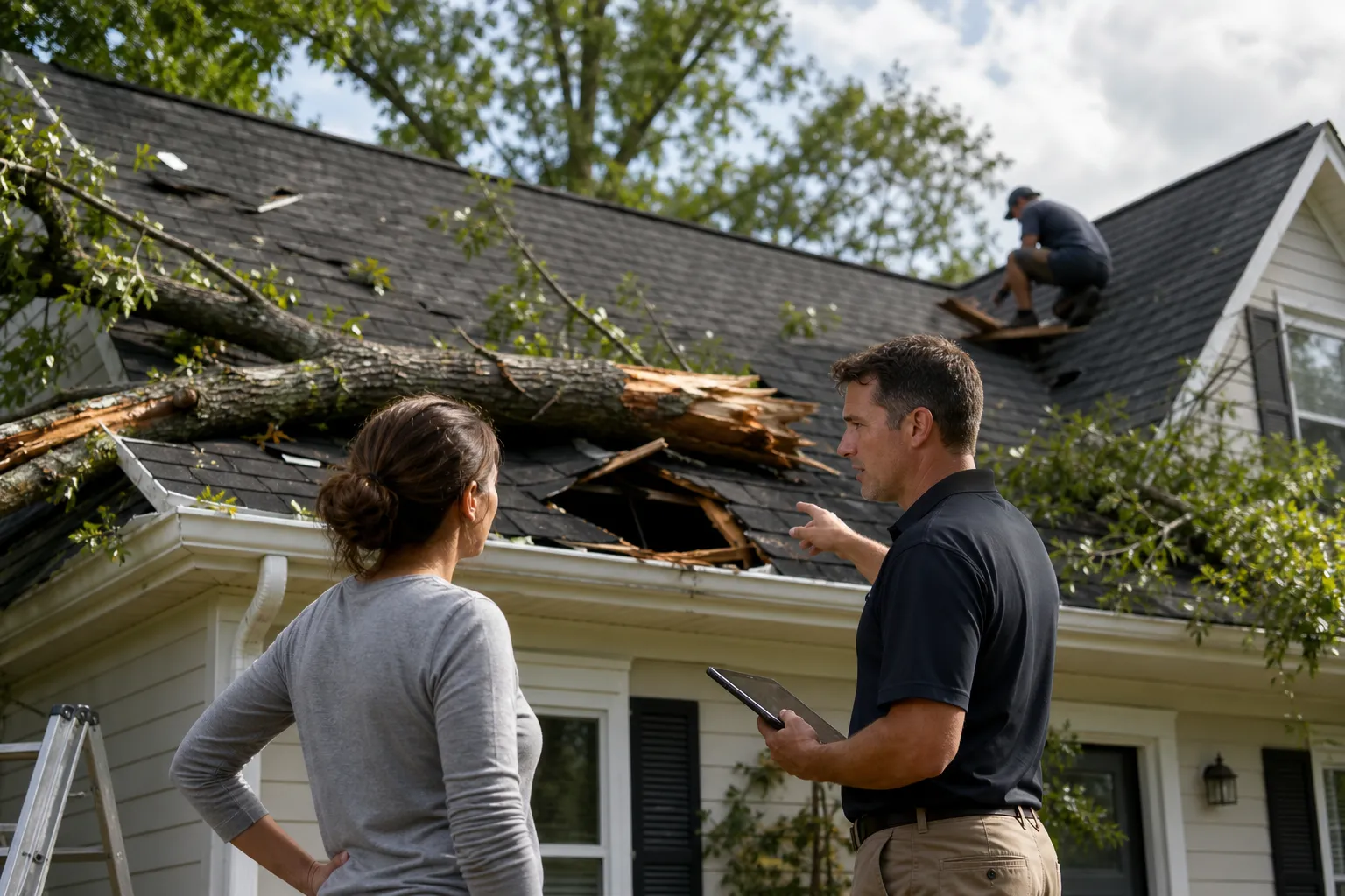 Storm damage roofing