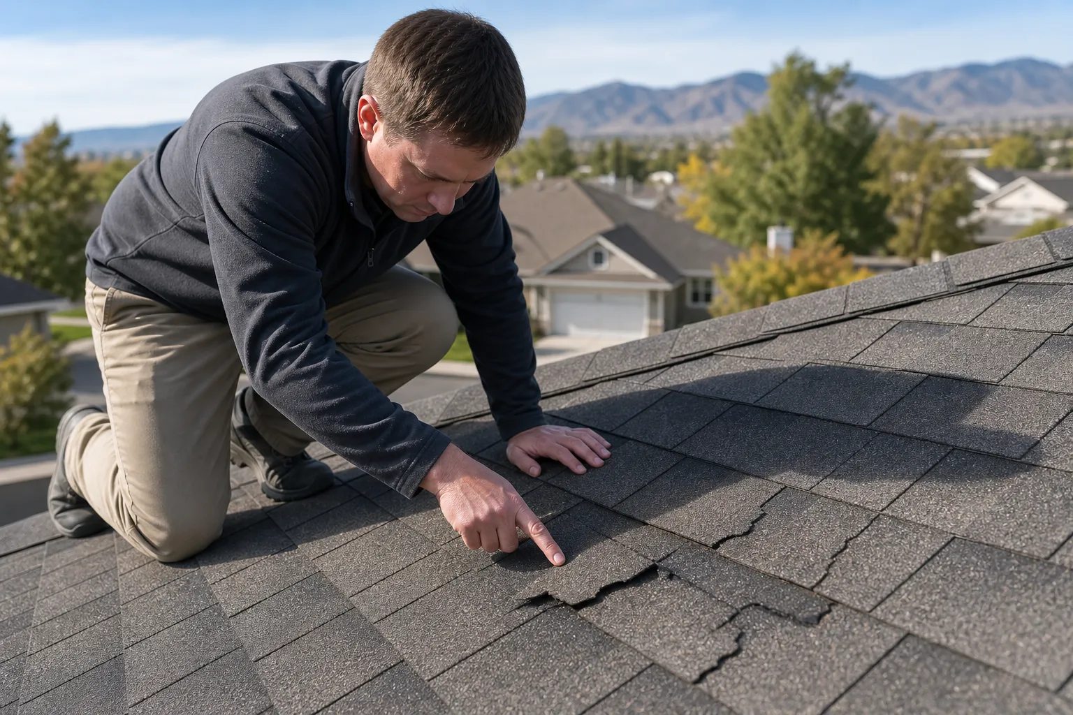 Fix cracked shingles before leaks spread