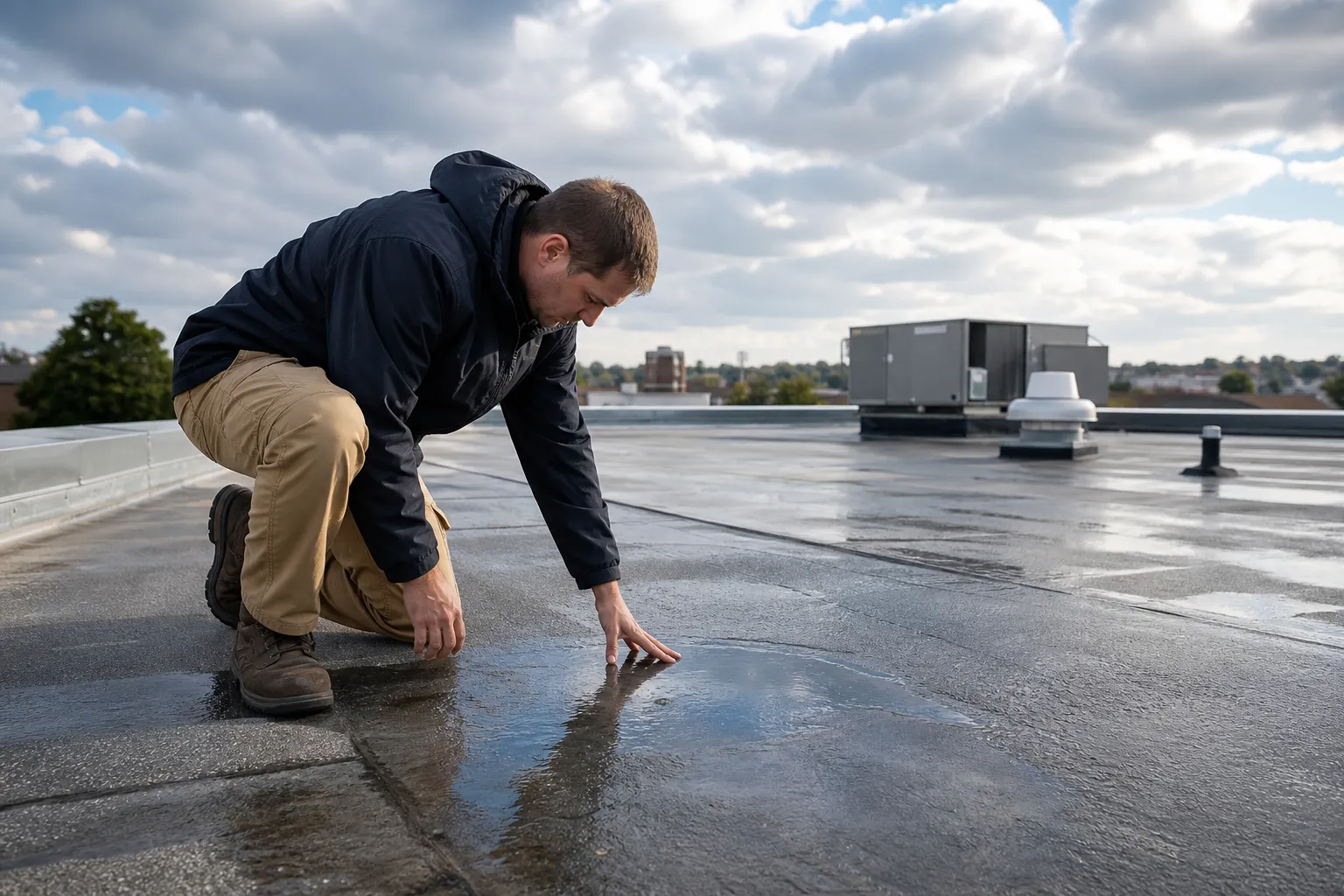 Flat roof leak