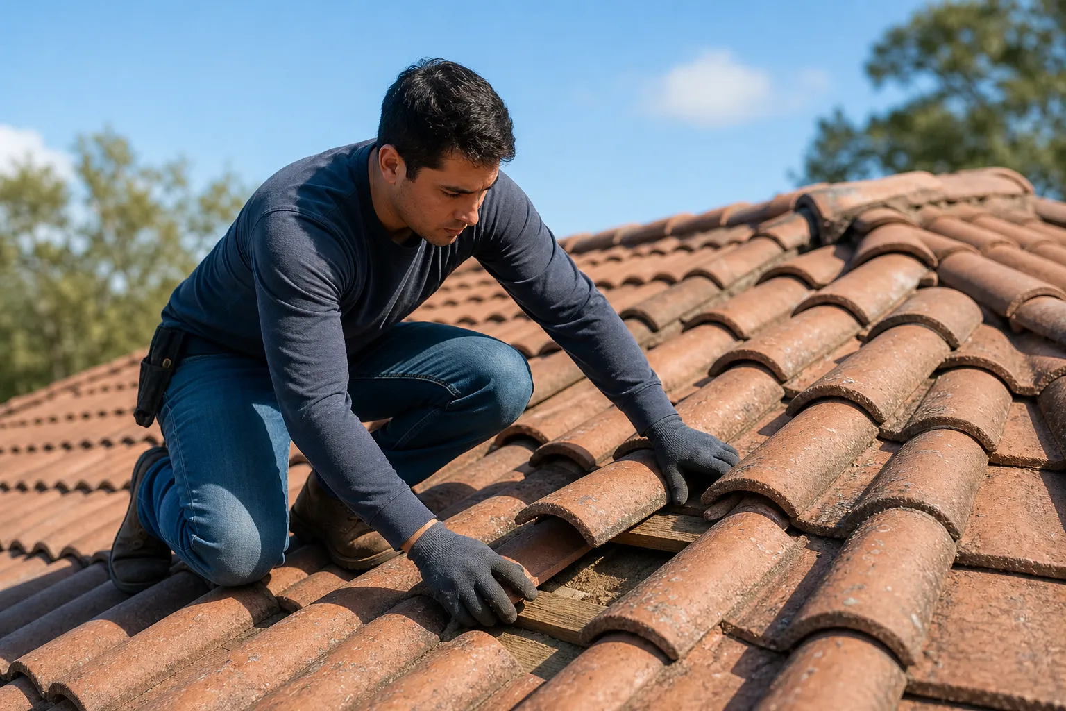 Stop tile roof leaks from spreading
