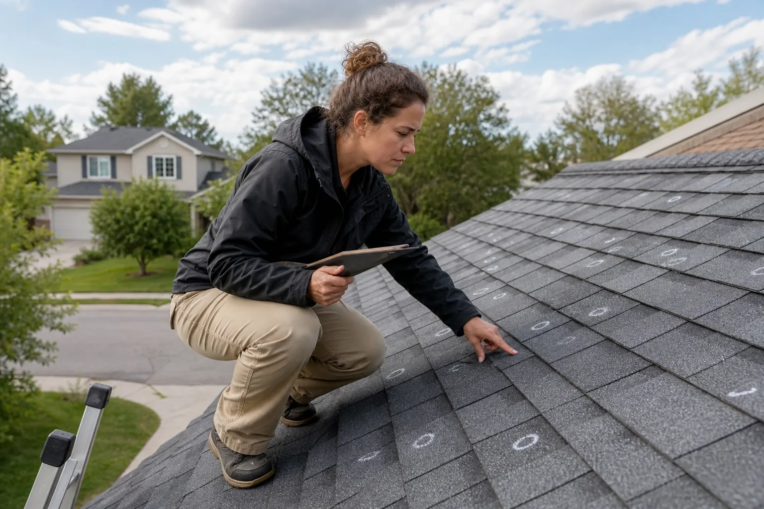 Hail-damaged roof