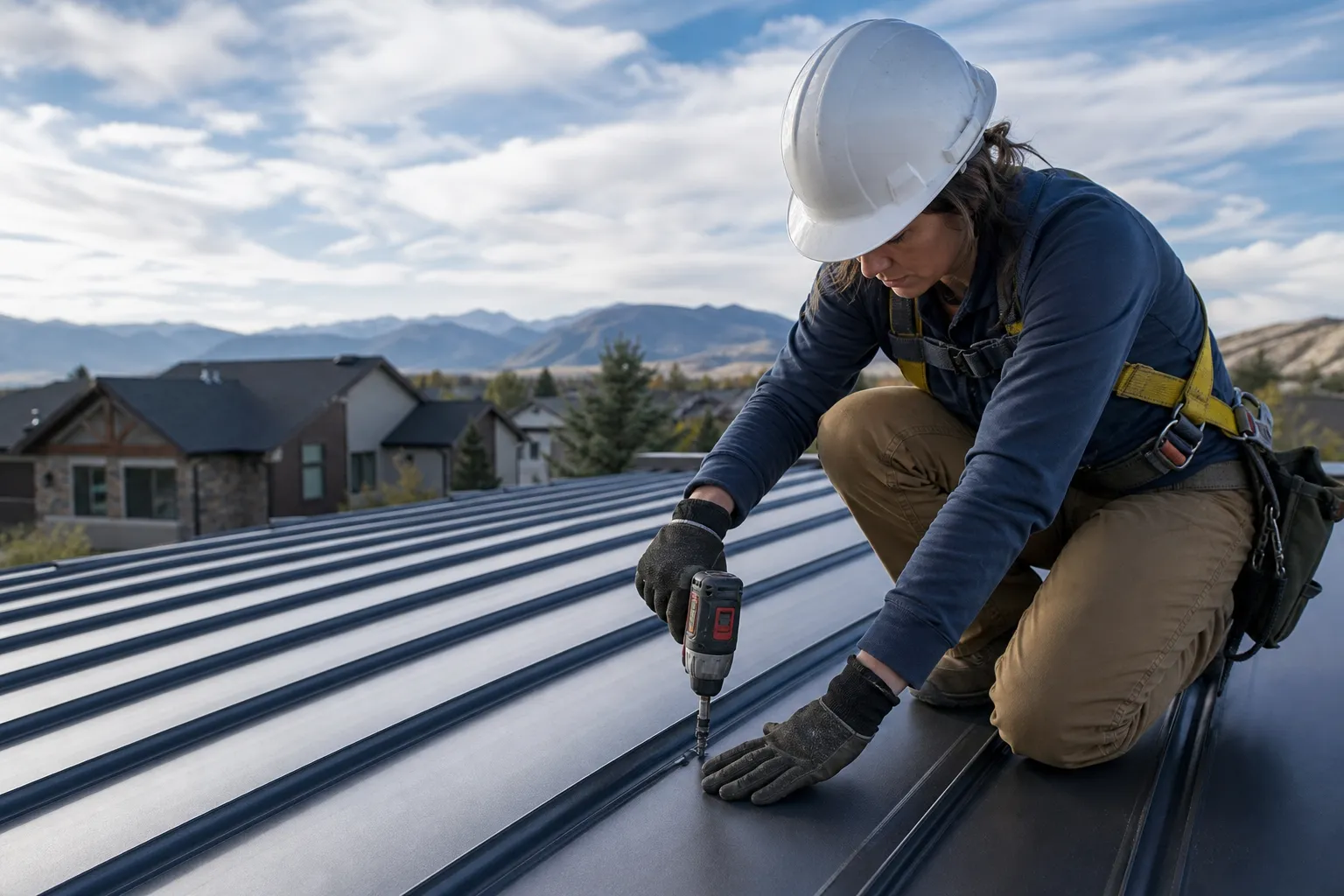 Metal roof installation