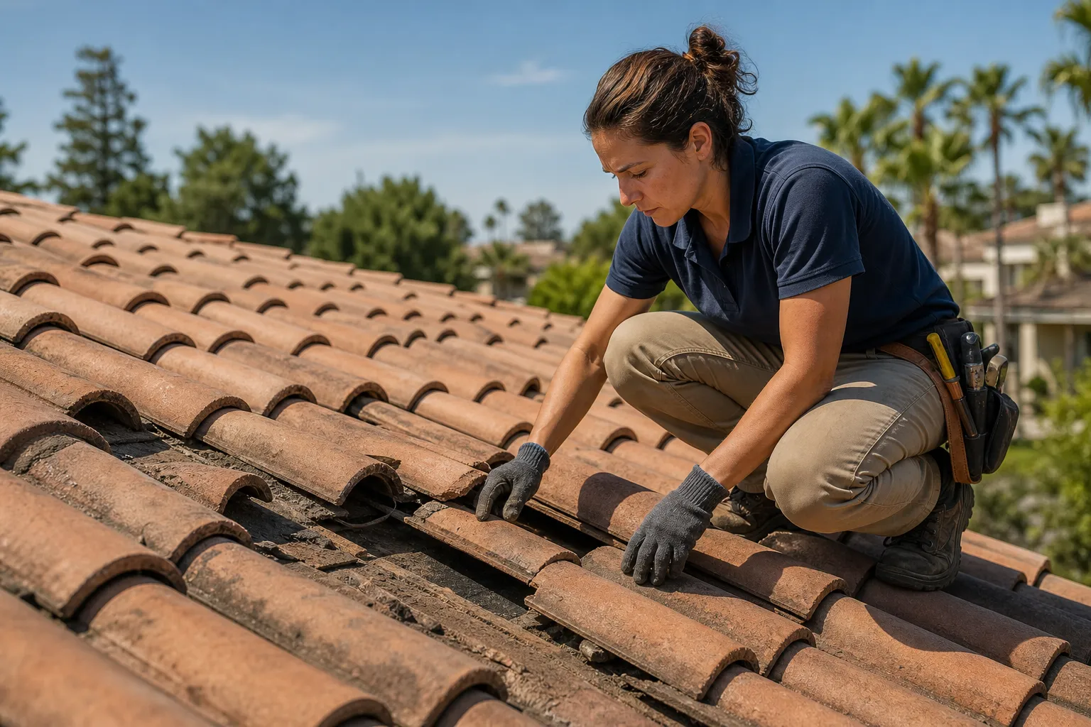 Fix tile roof leaks and damage