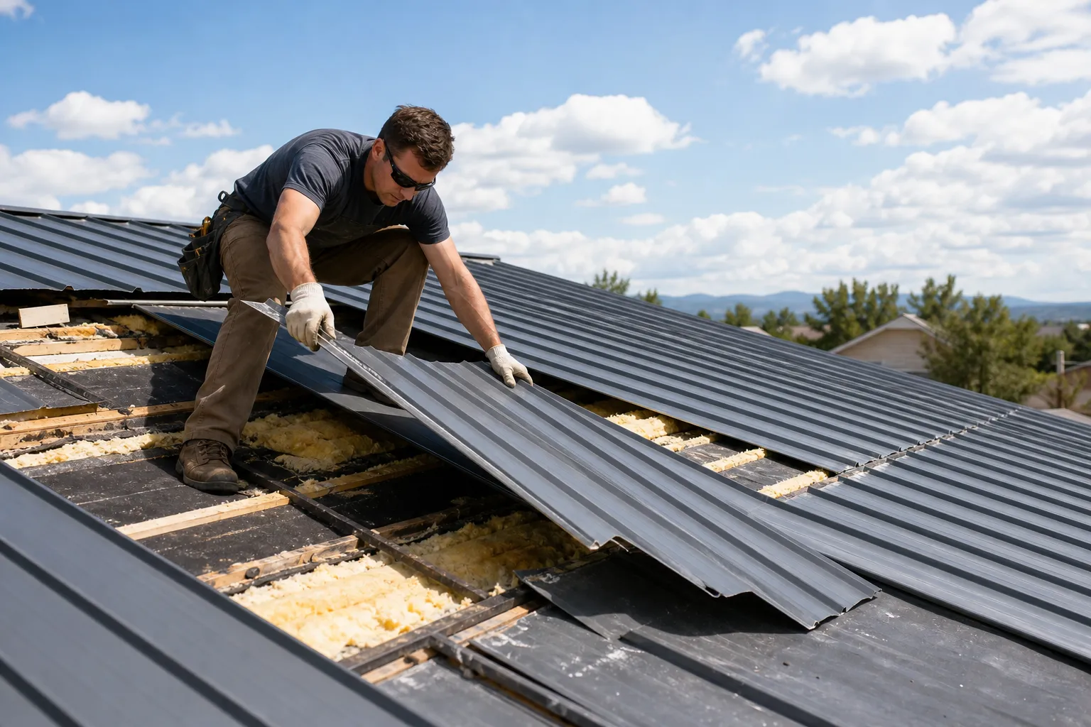 Replace a failing metal roof