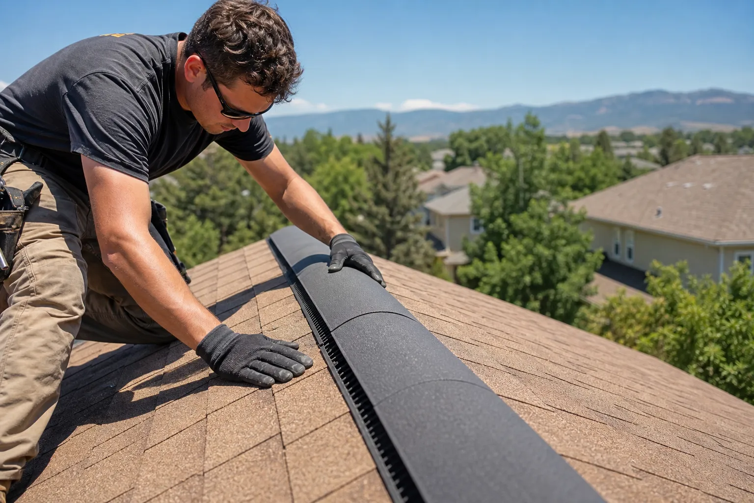 Ridge vent installation