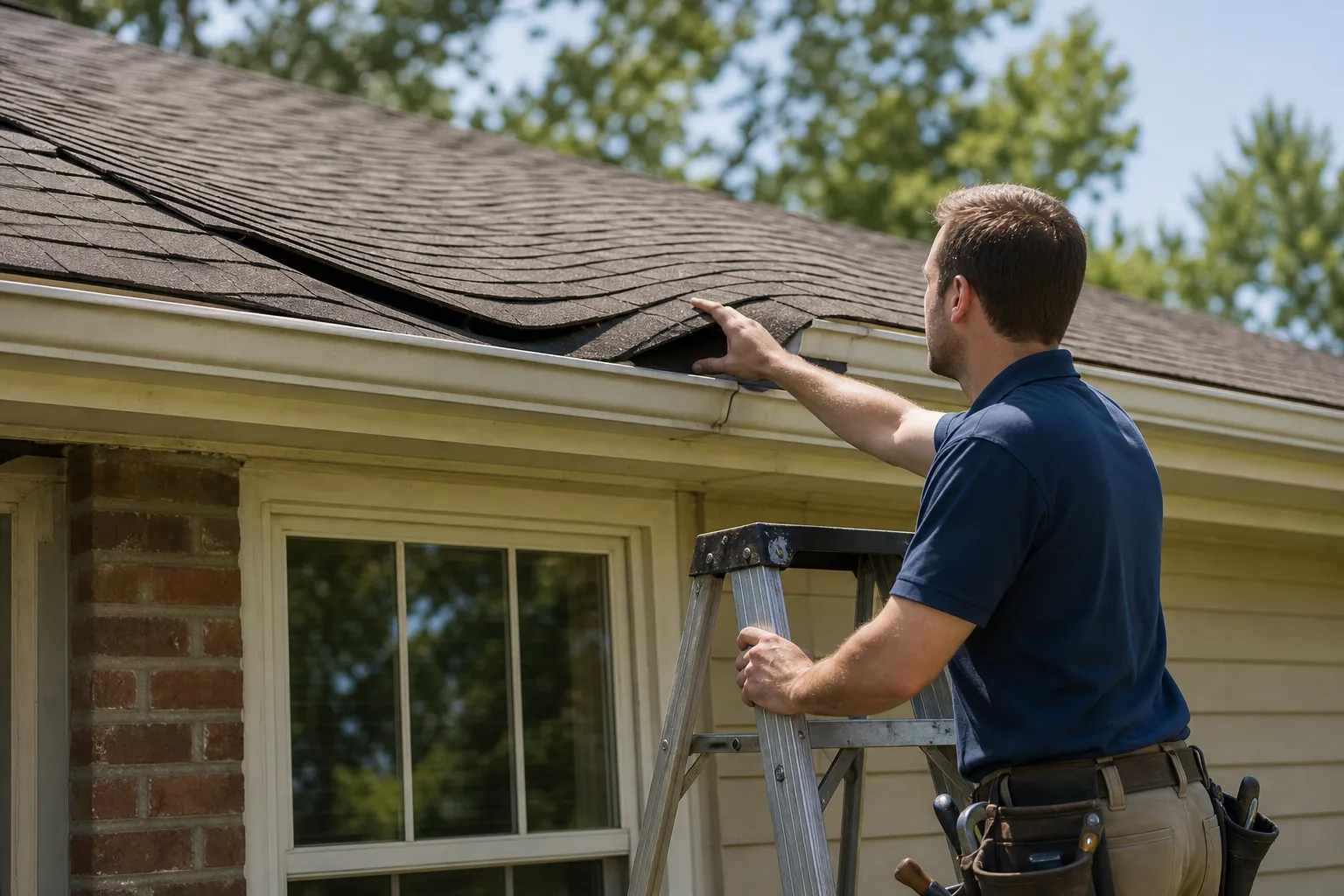 Sagging roof area